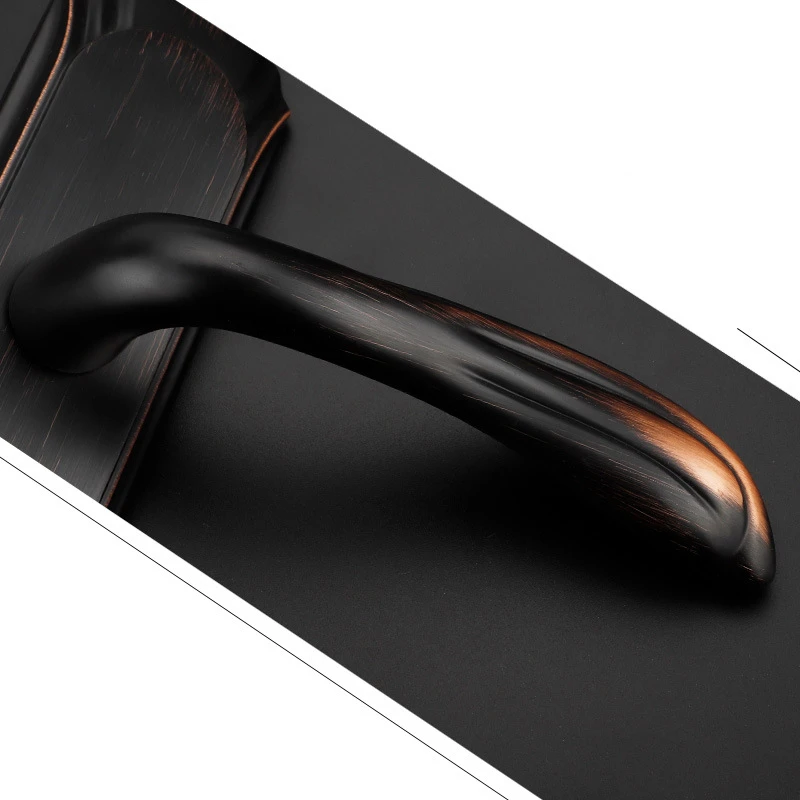  American Zinc Alloy Personal Protection Home Lock Black Gold Furniture Handle Door Locks For Bedroo - 33031714402