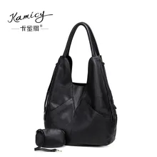 kamicy Large capacity 2017 new hot leather handbag fashionable women’s single shoulder bag leisure and simple new moon bag
