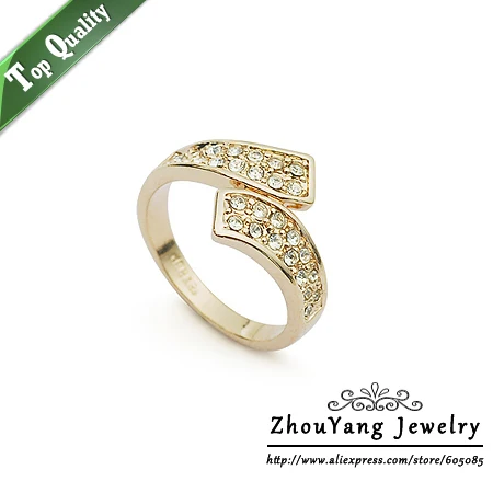 

Top Quality ZYR162 Concise Crystal Ring Rose Gold Color Austrian Crystals Full Sizes