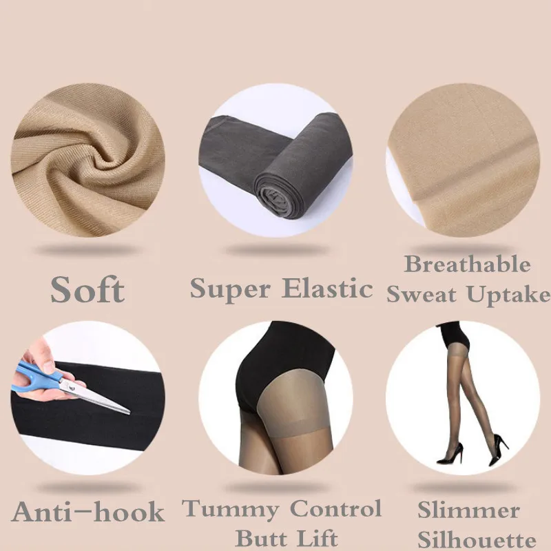 Dropshipping Super Elastic Magical Stockings Women Pantyhose Sexy Skinny Leg Tights Anti Hook Silk Stocking Pantys Female Medias