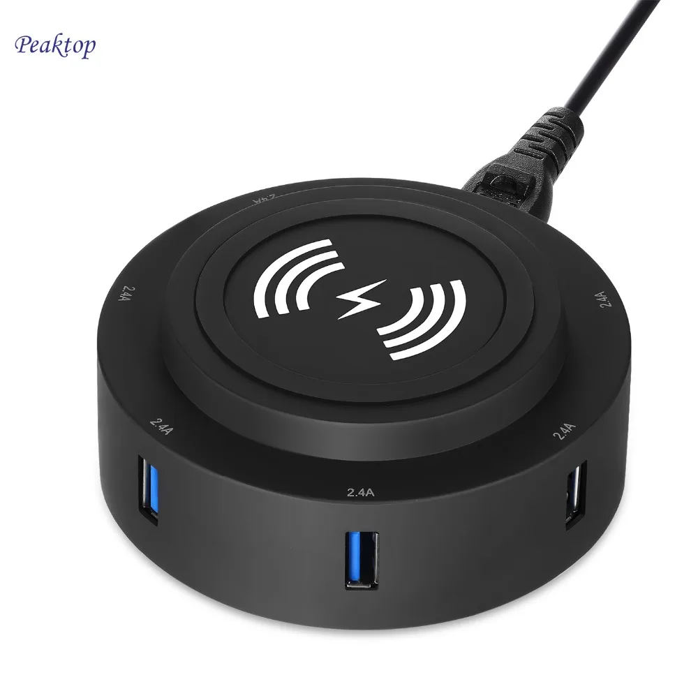 Qi Wireless Charging and Multi Port USB Charging Station,6