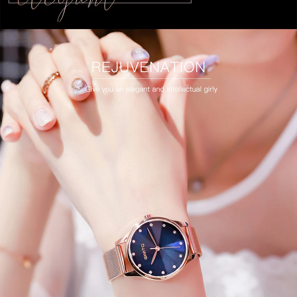 Модные женские часы GIMTO Роскошные Брендовые повседневные часы Стильные минимализм классические водонепроницаемые женские наручные часы подростковые часы