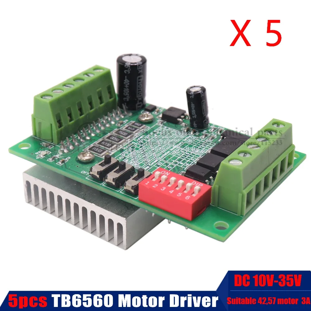 

5pcs STEPPER motor DRIVER board TB6560 3A DC 10V-35V CNC Single axis controller module 10 files motor drives