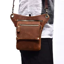 Crazy Horse/защитная омуниция мотоциклиста на бедрах из натуральной кожи, новая сумка через плечо, поясная сумка для мужчин