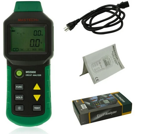 Mastech-MS5908-Circuit-Analyzer-TRMS-AC-Low-Voltage-Distribution-Line-Fault-Tester-RCD-GFCI-Sockets-Testing