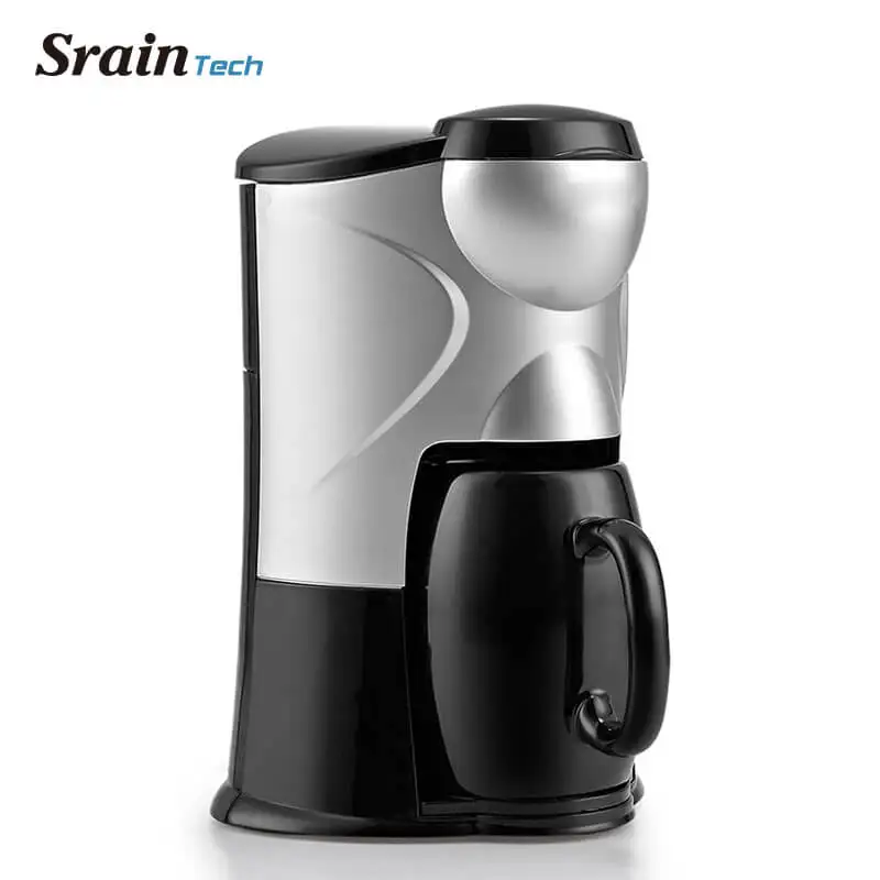 SrainTech электрическая кофемашина с одной чашкой, капельная Кофеварка 300 Вт, приготовление кофе за 2 минуты