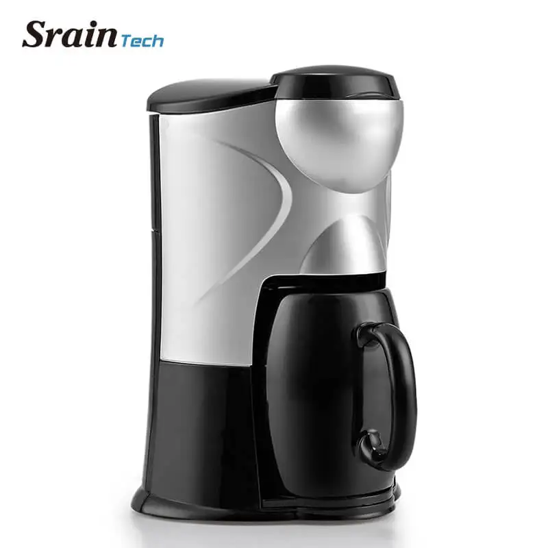 SrainTech Electric Coffee Machine Single Cup Drip Coffee Maker 300W Make Coffee in 2 Minutes