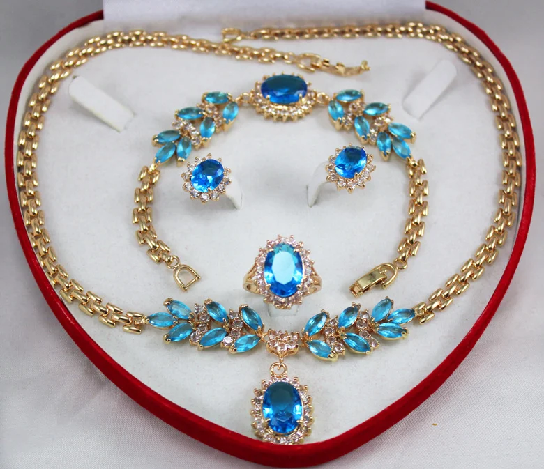 

shipping set 0035 zircon necklace, earing, bracelet , ring set