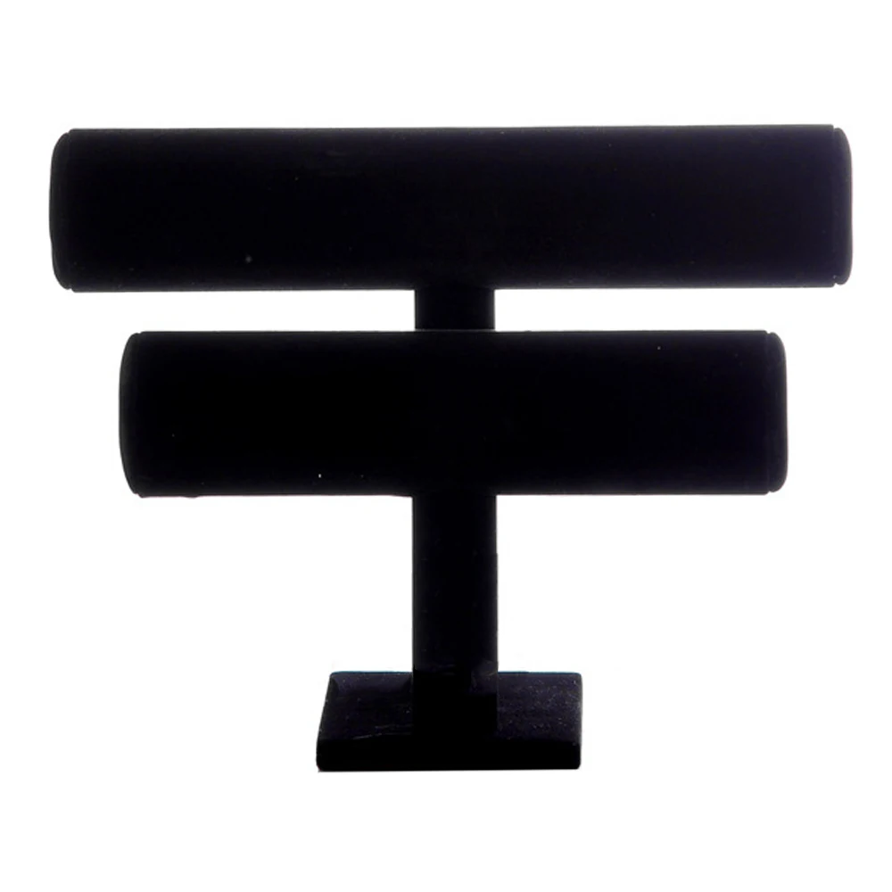  Black Portable Mult-layer Velvet Bracelet Bangle Necklace Display Stand Holder Headwear Watch Jewel