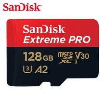 Карта памяти SanDisk Microsd 128 Гб 64 Гб U1/U3 C10 UHS-I A1/A2 V30 SDXC 32 ГБ 16 ГБ TF карта 200 ГБ 256 ГБ 4K Full HD для мобильных устройств/камер