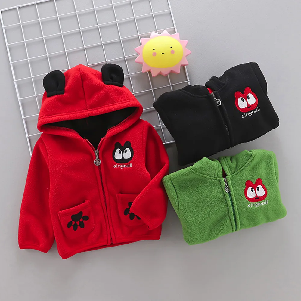 

MUQGEW 2019 Hot sale Toddler Baby Boy Girl Cartoon Long Sleeve Hoodie Fleece Winter Warm Clothes Coat Dropshiping Baby Clothes