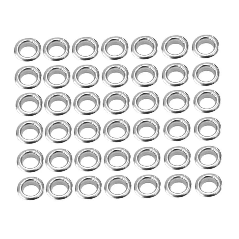 

200Pcs Silver Tone Metal 8mm Eyelet Grommet Ilhoses For Bags Shoes Leather Craft DIY