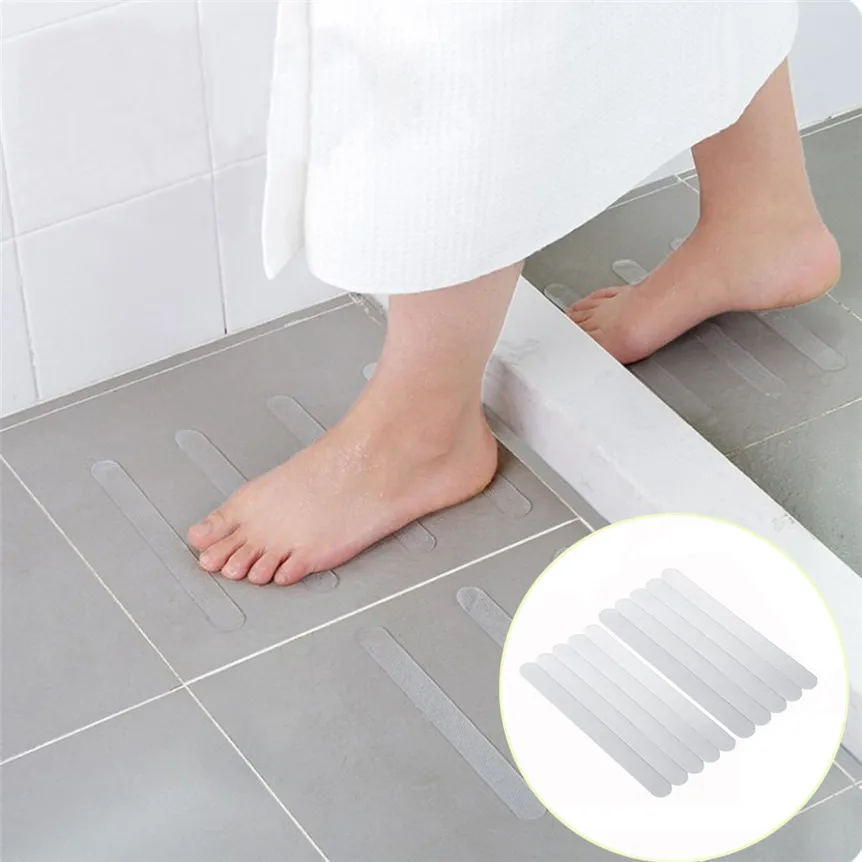 

10Pcs Anti Slip Bath Mat Grip Stickers Non Slip Shower Strips Flooring Safety Tape Mat Pad Bathroom Accessories 718#