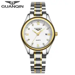 Роскошные часы с бриллиантами Для женщин брендовые Топы GUANQIN полный Сталь Водонепроницаемый часы сапфир дизайнерские часы кварцевые