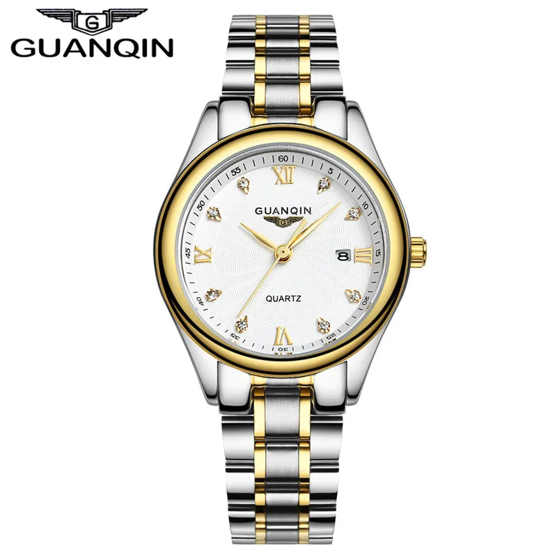 

Luxury Diamond Watch Women Tops Brand GUANQIN Full Steel Waterproof Watches Sapphire Designer Watches Quartz Lady Dress Watches