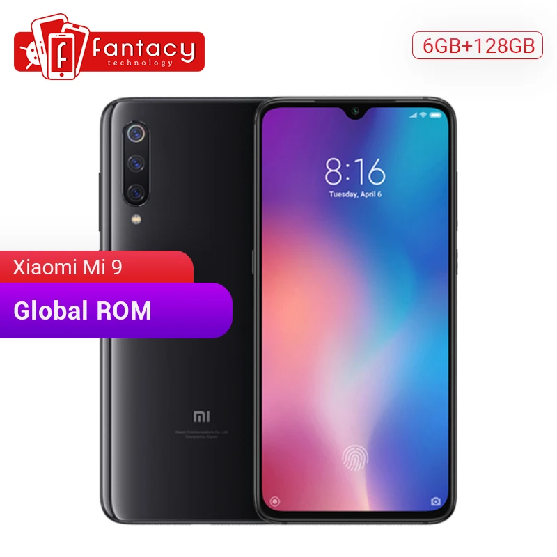 Продажа Глобальная ПЗУ Xiaomi mi 9 mi 9 Восьмиядерный процессор Snapdragon 855, 6 ГБ, 128 ГБ, 6,39 дюйма, AMOLED дисплей, смартфон, 48мп, тройная камера, мобильный телефон