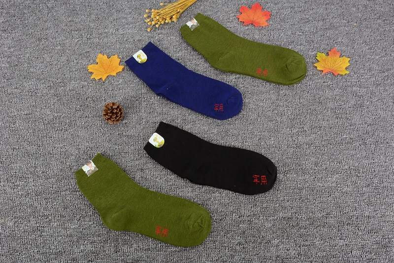Хлопковые носки для отдыха, одноцветные, средней длины, теплые, устойчивые носки, чулочно-носочные изделия