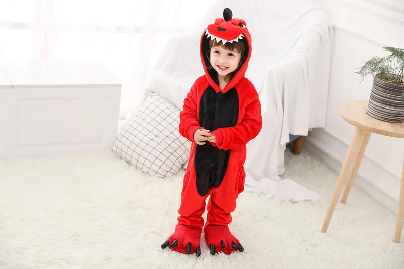 Pijama De Una Pieza De Dinosaurio Verde De Dibujos Animados Para Ninos Y Ninas Ropa De Dormir Calida De Franela Pijamas Familiares Novedad Pelele Entero Aliexpress