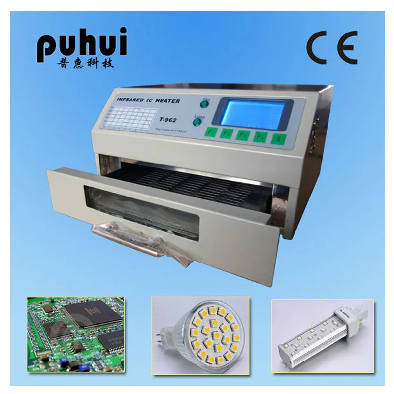 Puhui T962 110V / 220V Reflow Equipment T-962 Infrared Reflow Oven Furnace IC Heater BGA Rework Station