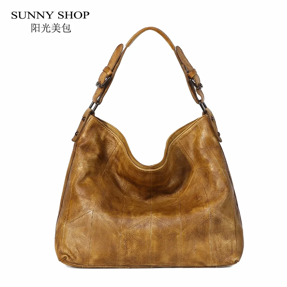 

SUNNY SHOP Bags For Women 2017 100% Genuine Leather Luxury Handbags Women Bags Designer Hobos Messenger Bags Office Shoulder Bag