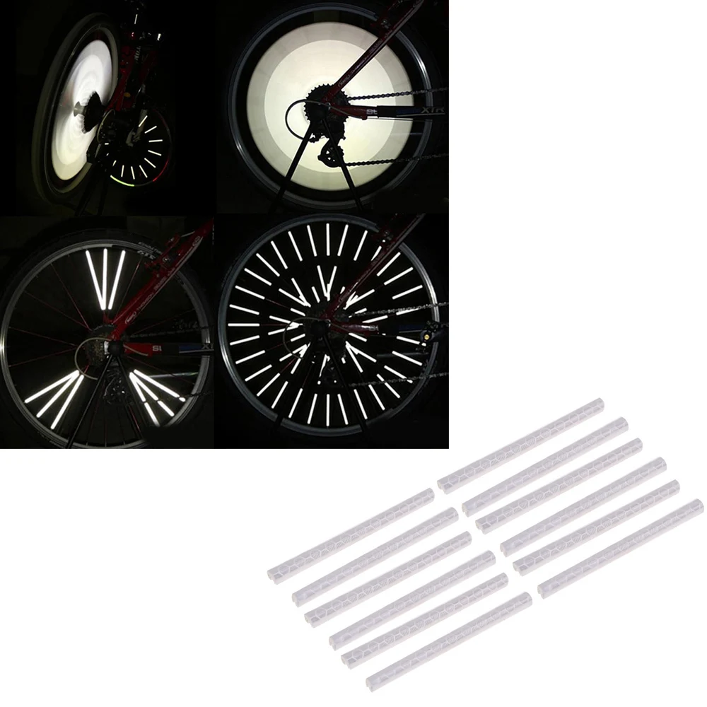 12pcs Spokes Bike Cycling Bicycle Wheel Reflective 8mm Pillar Spoke