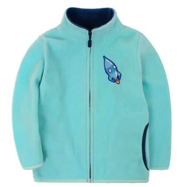 1-9Y Fashion Fleece Solid Kids Coat Full Sleeve With Zipper Spring Winter Children Jackets For Girls Boys KW-1625-3