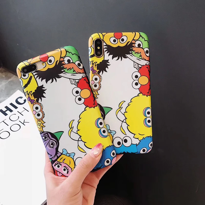 

New cute Sesame Street soft silicon phone case for apple iphone 6 6s S 6plus 7 7plus 8plus X XS XR MAX Cartoon phone couqe capa