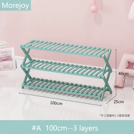 Morejoy многослойная домашняя Студенческая кровать экономичный дверной проем обувной шкаф простая Пыленепроницаемая установка Складная бамбуковая полка для обуви - Цвет: A 100cm 3 layers
