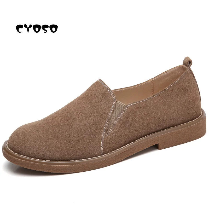 

CYOSO Cow Suede Spring Shoes Women Casual Shoes Fashion Footwear Flats Slip On Ladies Loafers Zapatos Mujer