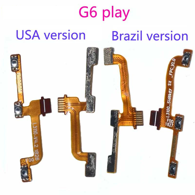 

100% Original USED For Motorola Moto G6 play On Off Volume Switch Side Button Key FPC Flex Cable Brazil L3110 with USA L3100