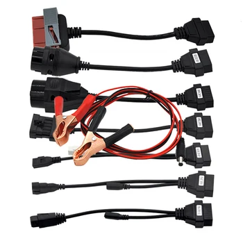 

8pcs/set Small Car Diagnostic Tool Cable For PSA 30P/ PSA-2P/ A-u-d-i 2P + 2P/ BENZ-38P/ B-M-W-20P/ OPEL-10P/ FIAT-3P Cable