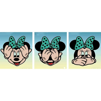 

3D Diamond Cross Stitch Resin Full Square Diamond Sets 3pcs Cartoon bowknot cat Diamond Painting Diamond Embroidery animals XU