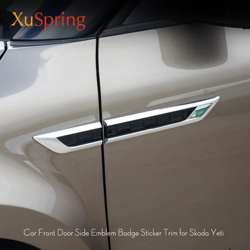 Для Skoda Yeti 2009 2012 2013 боковой двери крыло эмблема значок Стикеры отделкой автомобиль-Стайлинг