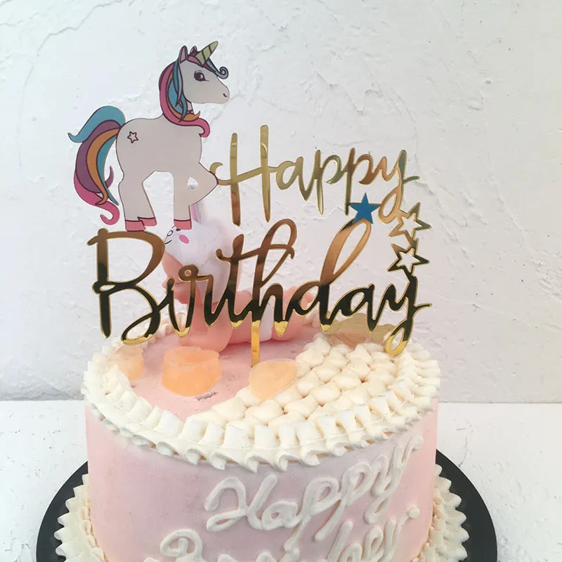 Радужный Единорог торт Топпер День рождения Свадебная вечеринка Декор Unicornio Fiesta Baby Shower первый день рождения приборы для декорации выпечки