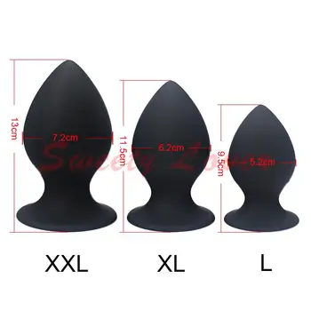7.2/6.2/5.2cm Diameter Super Big Size Silicone Anal Plug Sex Toys for Men Woman Gay Huge Large Butt Plug Anal Sex Toy Rose/Black 2