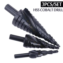 4-32/4-20/4-12MM HSS Cobalt Step Drills Nitrogen High Speed Steel Spiral for Metal Cone Drill Bit Set Triangle Shank Hole Cutter 4-32/4-20/4-12MM HSS Cobalt Step Drills Nitrogen High Speed Steel Spiral for Metal Cone Drill Bit Set Triangle Shank Hole Cutter