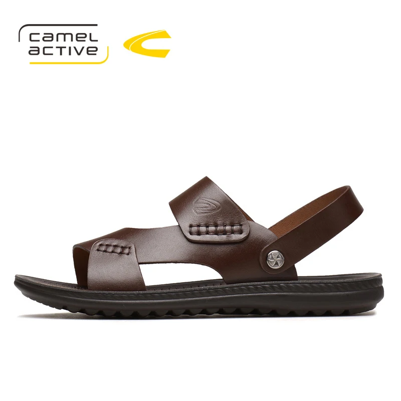 Camel Active Men Sandals Genuine Leather Men Beach Sandals Brand Men Casual Shoes Flip Flops Men 