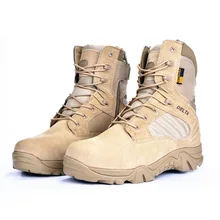 Мужские и женские ботинки в стиле милитари; высокие ботинки из специальной кожи; водонепроницаемые ботильоны в стиле пустыни; большие размеры 35-45