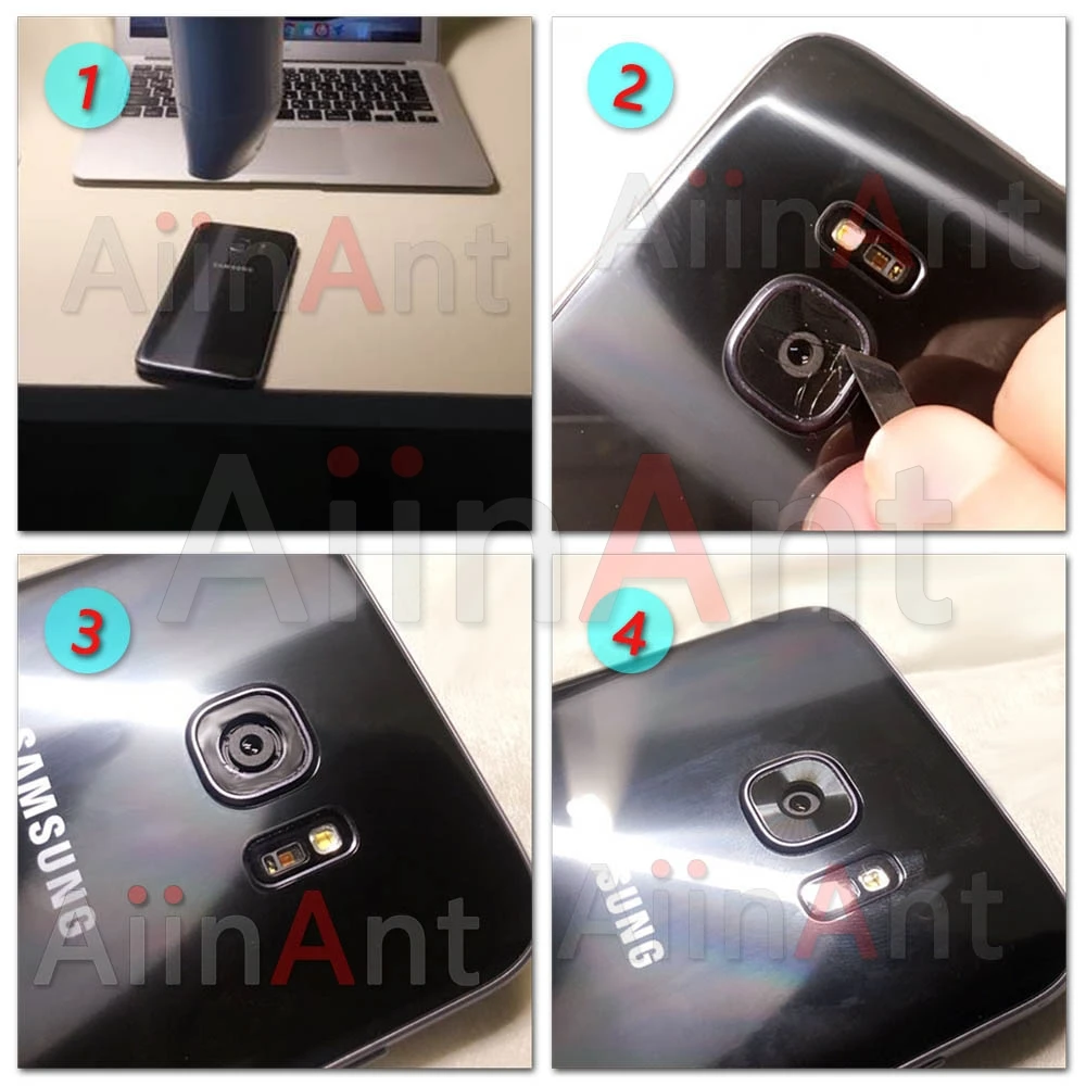 AiinAnt оригинальная задняя камера стекло объектив кольцо Крышка для samsung Galaxy Note 4 5 8 с наклейкой клей Замена части телефона