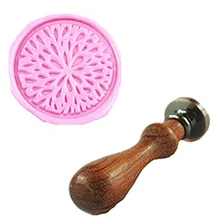 Винтаж причудливый цветок Blossom пользовательские изображение логотипа свадебные приглашения Воск уплотнительное штамп палисандр ручки комплект