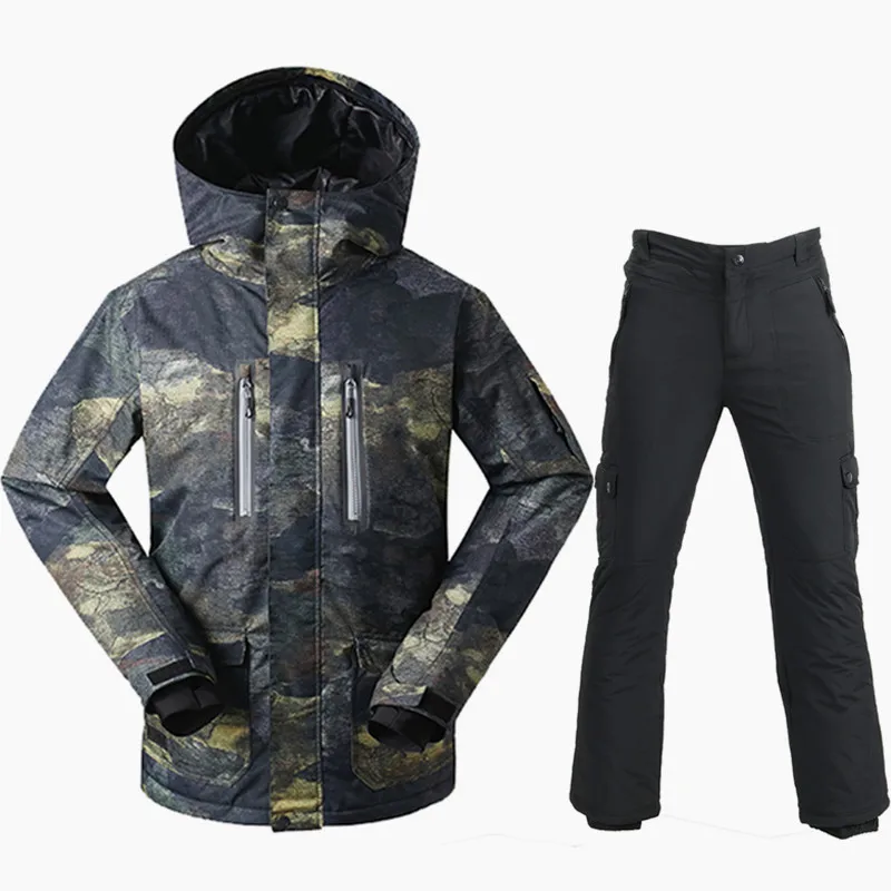 GSOU SNOW Brand Ski Suit Men Snowboarding Suits Waterproof Warm