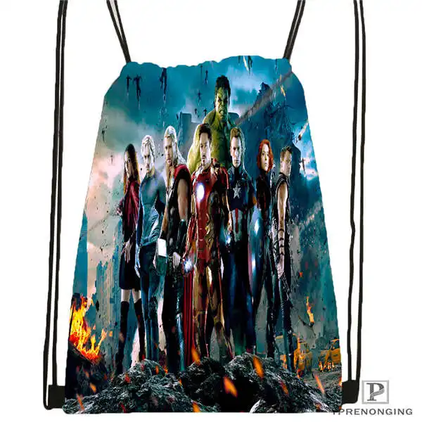Customengers_age_ofultriondrawstring рюкзак сумка для мужчины женщины милый рюкзак дети ранец(черная спина) 31x40 см#20180611-03-147 - Цвет: Drawstring Backpack