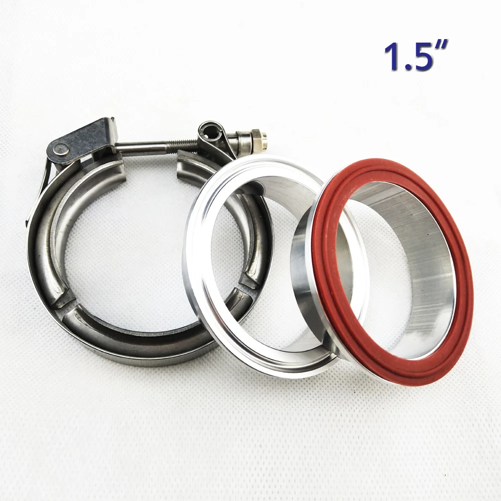 

ZUCZUG 1.5 inch quick release V band clamp aluminum flange kit for exhaust pipe