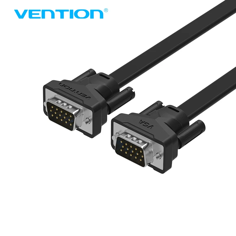 

Vention VGA to VGA Flat Cable Male to Male Black Braided Shielding High Premium HDTV VGA Cable