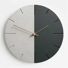 Nordic 12 inch Wall Clock Modern MDF Board Round Hanging Clock Minimalist Grey Black Room Decor Wooden Mute Needle Wall Clock