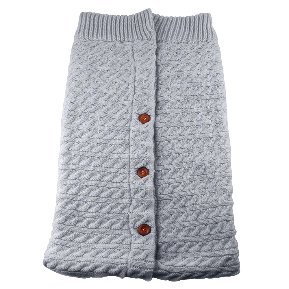 Newborn Infant Baby Boy Girl Blanket Knit Crochet Warm Swaddle Wrap Sleeping Bag