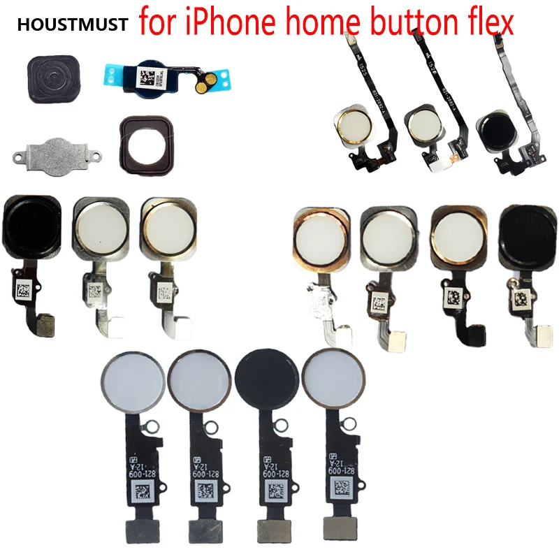 HOUSTMUST 1pcs Home Button with Flex Cable for iPhone 5 5C 5S 6 6Plus 6s plus