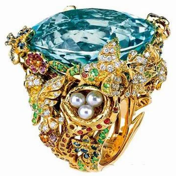 

AnillosQi Xuan_Fashion Jewelry_Customized Big Blue Stone Luxury Rings_S925 Solid Silver Blue Rings_Factory Directly Sales