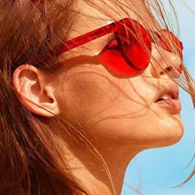 Зеленые, оранжевые, цветные очки кошачий глаз, винтажные женские солнцезащитные очки, цельные линзы, прозрачные, яркие цвета, кошачий глаз, солнцезащитные очки