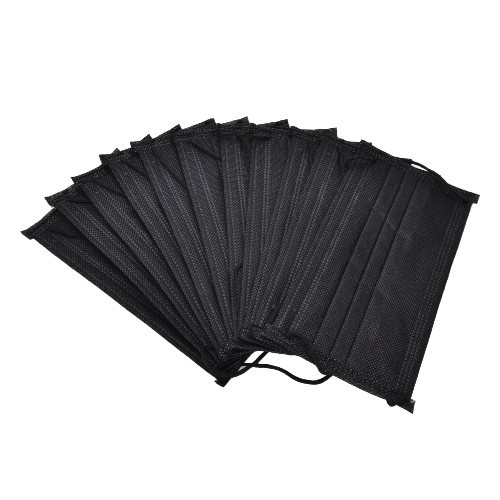 

10pcs Black Non Woven Disposable Face Mask 4 Layer Medical dental Earloop Activated Anti Dust Face Surgical Masks